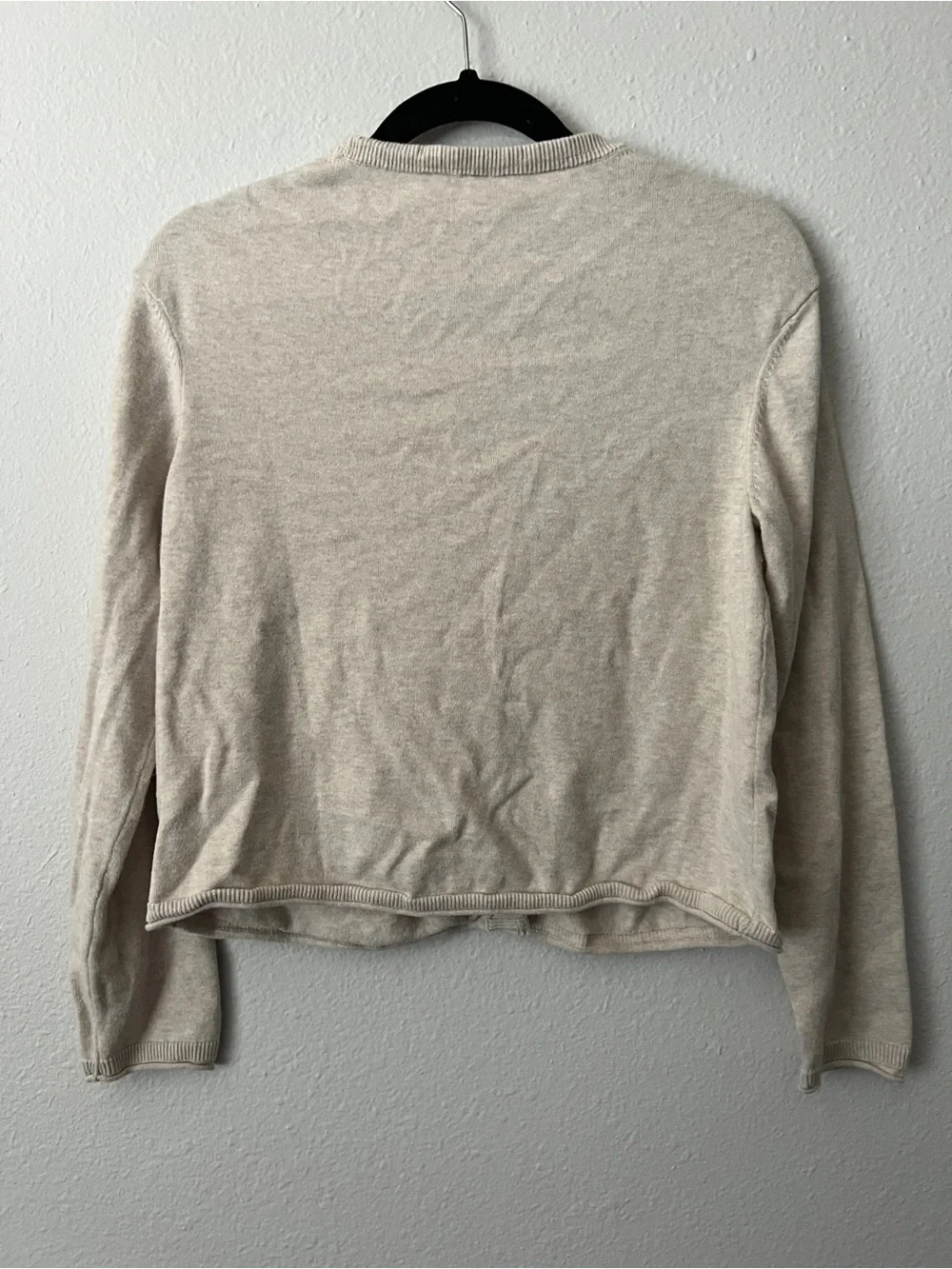 Pact Cardigan Sweater Womens Medium Tan Organic Cotton Minimal Indie Earthy